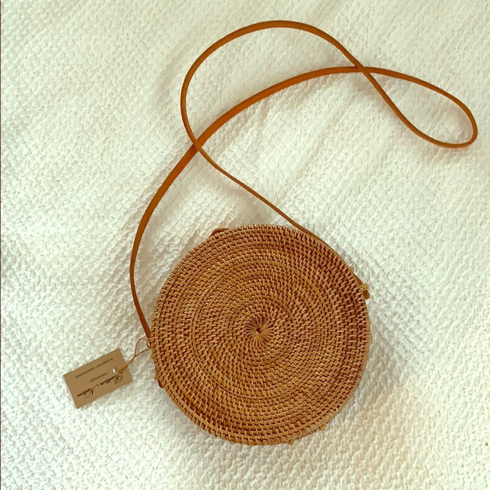 Handwoven Round Straw Bag
